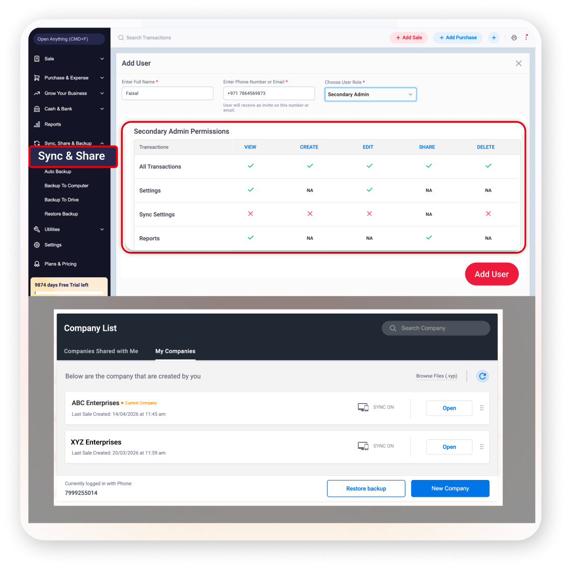 multi-device POS billing software UAE
