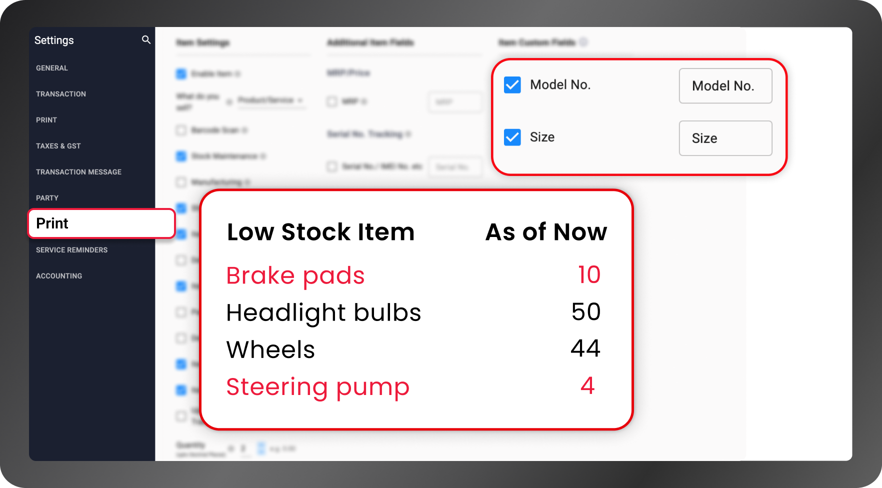 low stock alerts spare parts UAE