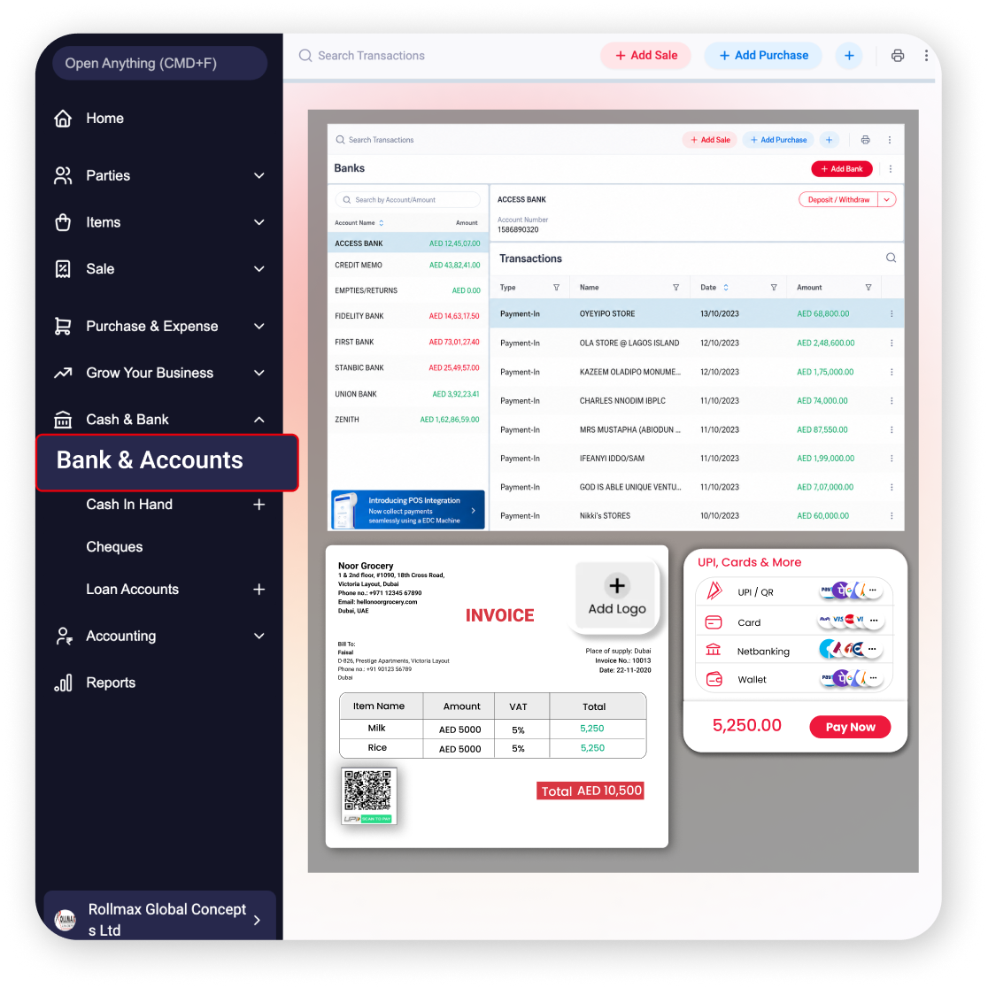 payment collection invoicing billing software UAE