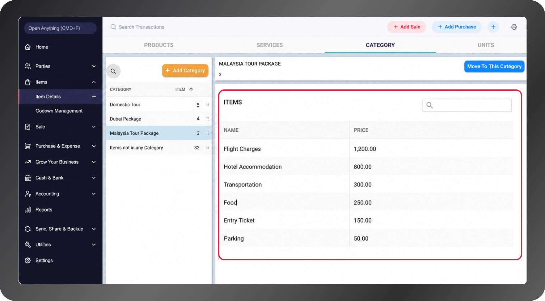 travel package management UAE
