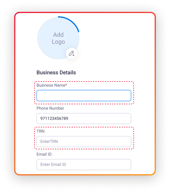 Add Your Business & TRN Details