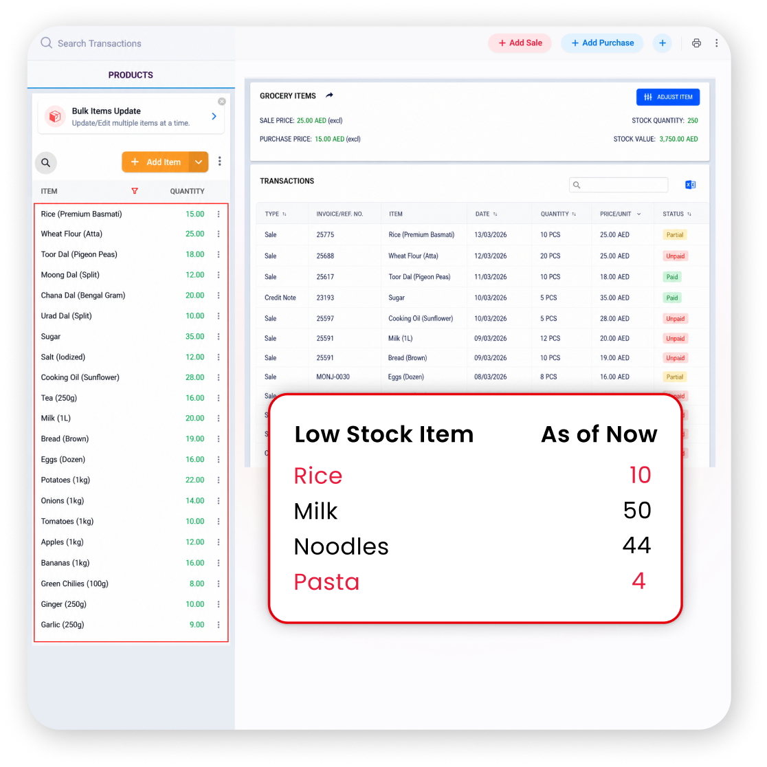 real-time inventory barcode billing UAE