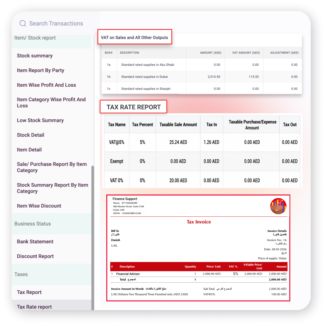 VAT compliance FTA reports advisory UAE