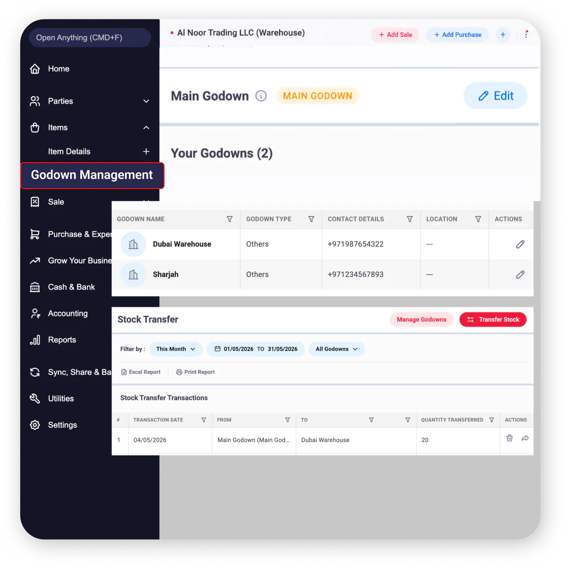 multi warehouse management software