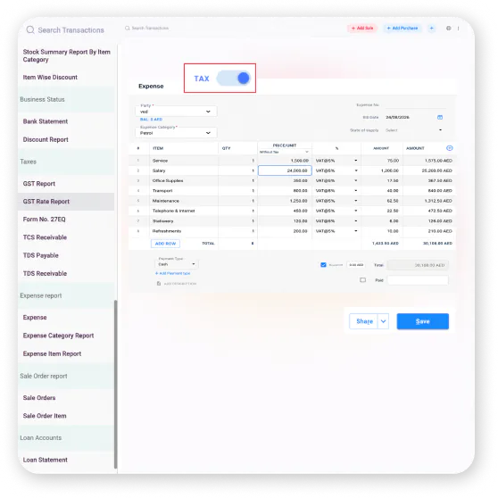 VAT compliant expense records software