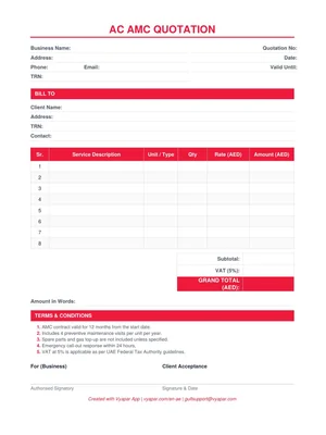 AC Amc Quotation Format in PDF