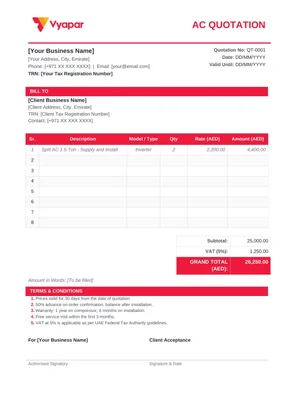 AC Quotation Format in Word
