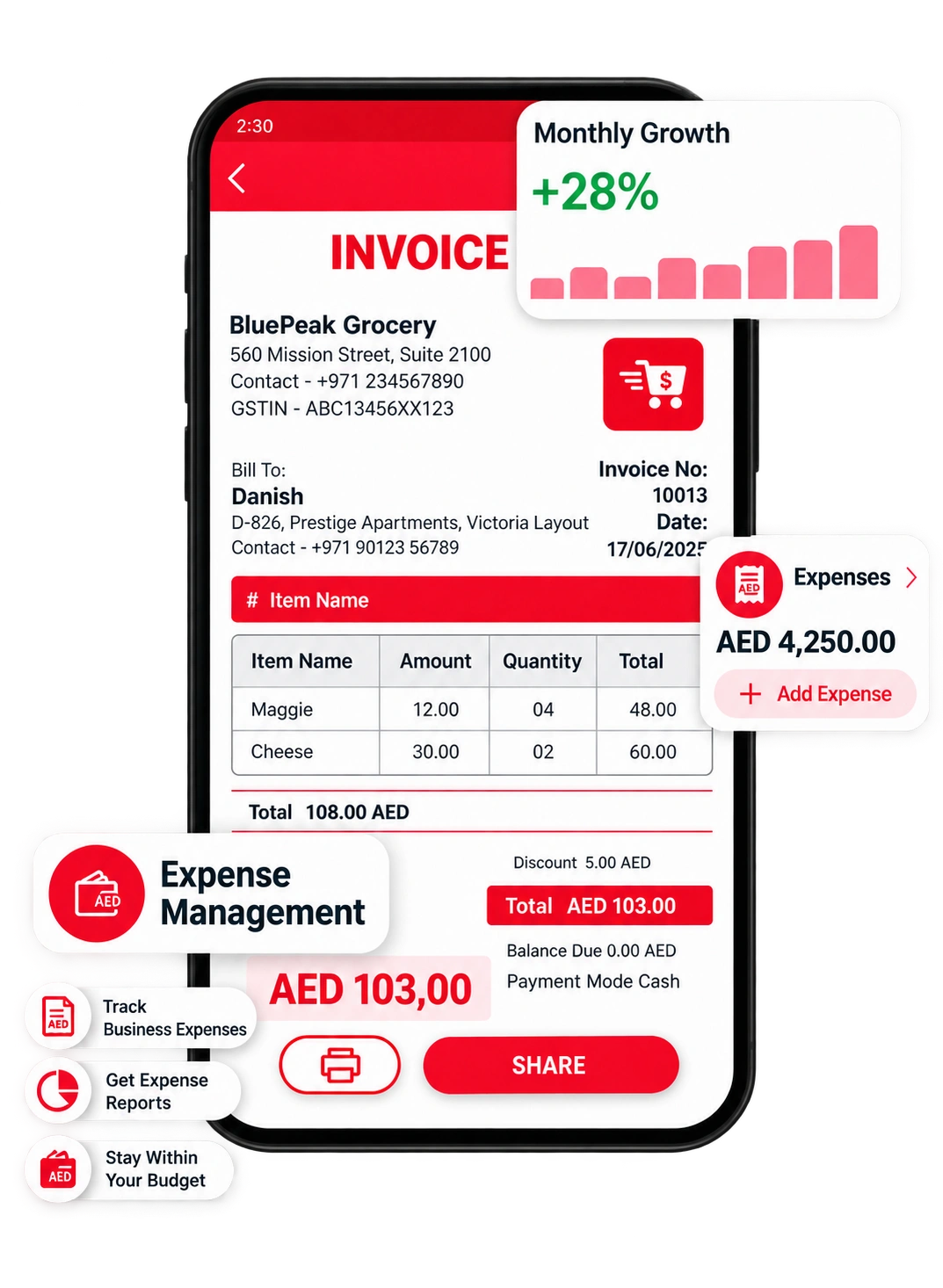 expense management app on mobile