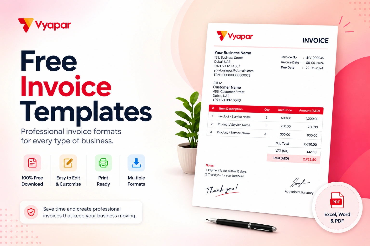 UAE Invoice Format