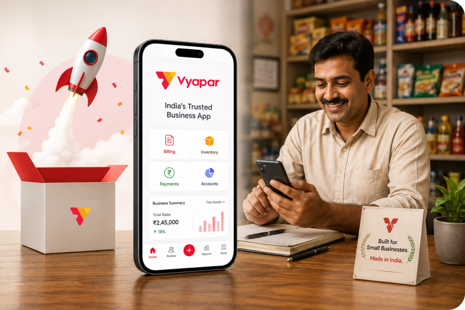 Vyapar’s first mobile app launch